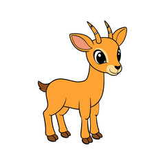 Cute Gazelle Cartoon Vector Illustration