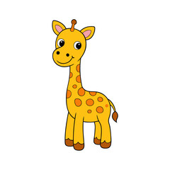 Obraz premium Cute Giraffe Cartoon Vector Illustration