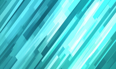 Abstract teal and white diagonal rectangular shapes background, modern geometric design, digital art.