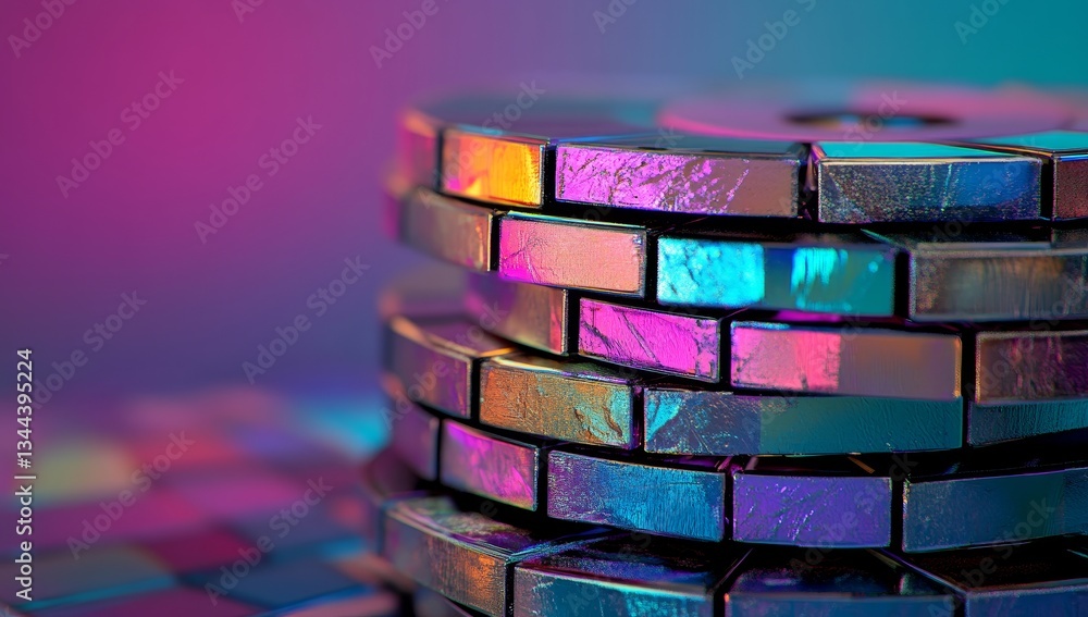 Aufkleber a 3d render featuring sleek metallic curves in an abstract design
