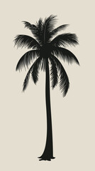 Obraz premium Minimalist Palm Tree Silhouette Vector Art for Tropical Design and Backgrounds