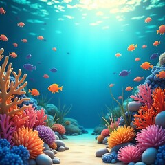 Obraz premium Paper-Cut Coral Reef - Intricate Underwater 3D Artwork
