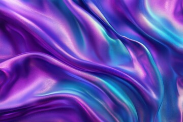 Obraz premium Abstract Iridescent Silk Drape: A Symphony of Purple and Teal