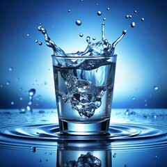 water splash in glass