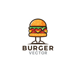 Burger house vector logo design 