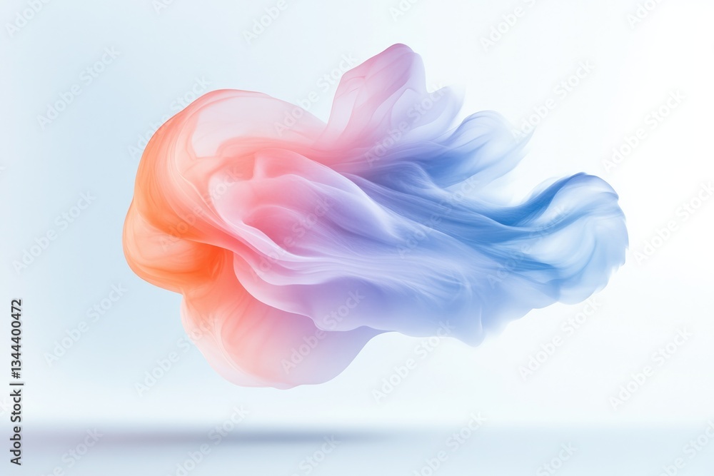 Poster vivid explosion of abstract shapes and colors swirling against white background with generous copy s