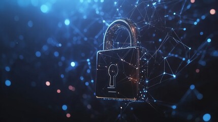 Digital security lock concept virtual space graphic design technology environment abstract viewpoint