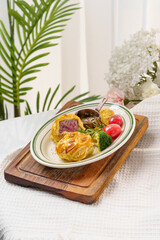Classic western steak on a monochrome background