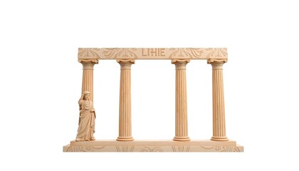 Architectural Model with Columns and Statues