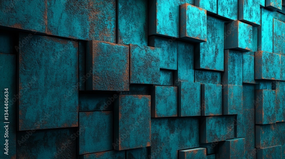 Aufkleber the background of this 3d render features polished, square bricks stacked into a glazed block, with 