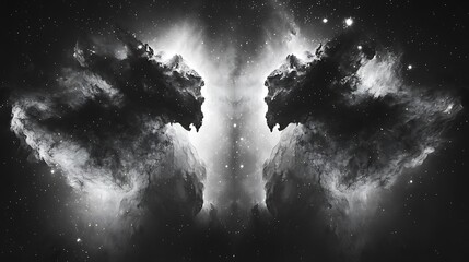Fototapeta premium Nebula formation in dark sky. Deep space for educational material or backgrounds