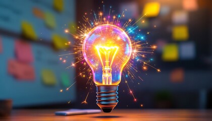 Brilliant Lightbulb Idea Spark Inspiration Innovation