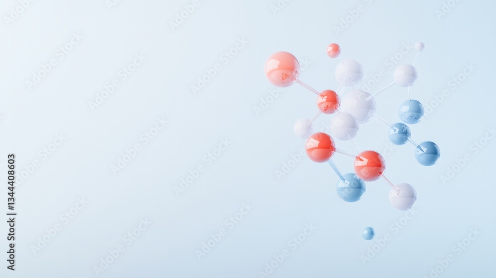 Poster abstract representation of groundbreaking scientific discovery using vibrant colors and shapes on pl