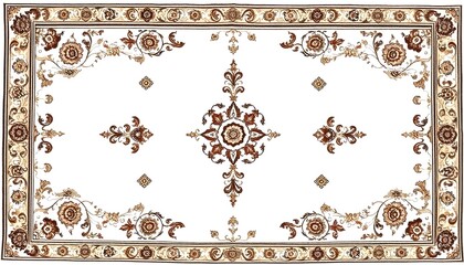 Fototapeta premium Brown and Beige Ornate Carpet Design
