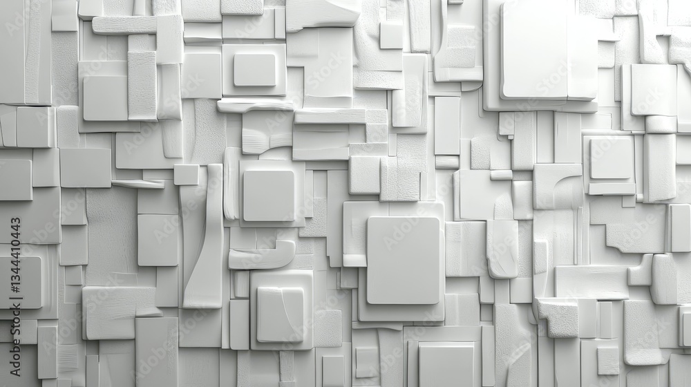 Poster the arrangement of white 3d shapes in a neat manner forms an abstract futuristic background in this 