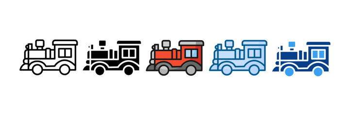 Train Toy Icon Set Multiple Style Collection