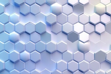Fototapeta premium Stunning Hexagonal Bokeh Background: Gradient Shades of Blue and White with Grey Hues for a Captivating Effect