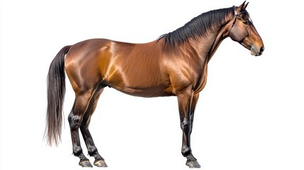 Obraz premium Majestic horse standing gracefully studio setting animal photography isolated background full-body view equine beauty