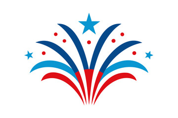 Naklejka premium Fireworks USA theme Vector Illustration Isolated on transparent background