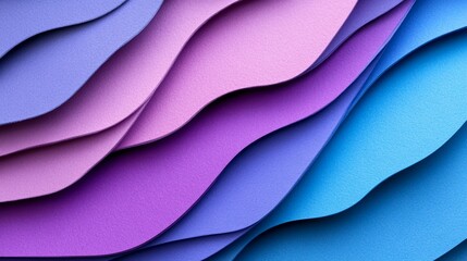 Obraz premium The violet and turquoise wallpaper boasts a trendy 3D gradient background with a curvaceous surface and ample copy-space