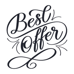 Best Offer Handwritten Calligraphy with Floral Elements