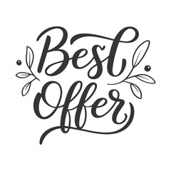 Best Offer Handwritten Calligraphy with Floral Elements