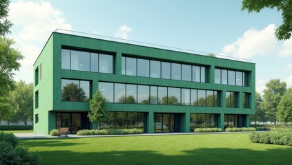 Fototapeta premium Modern office green building.