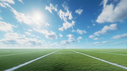 Exciting rugby match preparation sports field digital artwork open sky panoramic view athletic spirit for seo impact