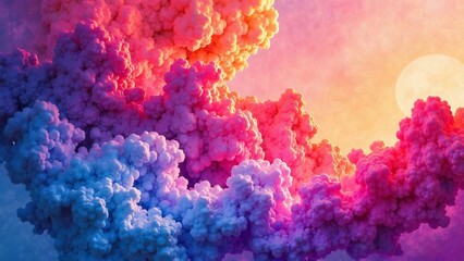 Fototapeta premium abstract colorful background, Bright ribbed futuristic watercolor background. Holi colors.