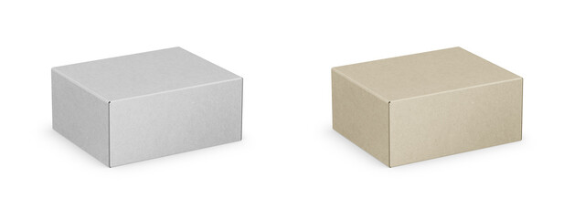 Paper Cardboard Box Mockup Isolated on Background. 3D Rendering