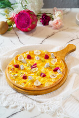 Pizza on a simple background