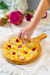 Pizza on a simple background
