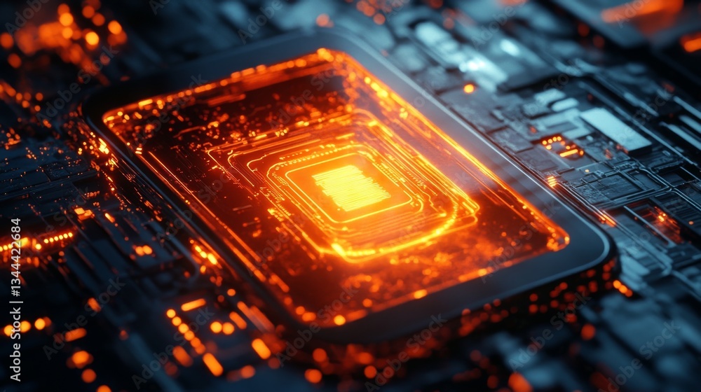 Aufkleber technological breakthroughs in chip design digital realm abstract illustration futuristic environmen