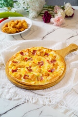 Pizza on a simple background