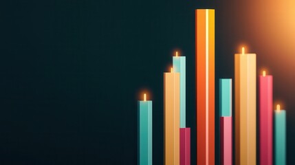 Obraz premium Digital screen showing a rising bar chart labeled Long Term Equity Fund, representing successful management