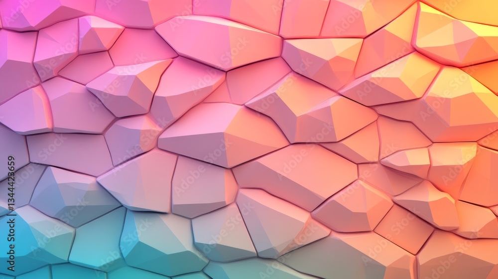 Aufkleber a brightly colored 3d background composed of triangular pyramids, evoking a sense of cutting-edge te
