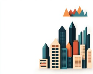 Digital cityscape where buildings are made of rising equity charts, with Long Term Equity Fund floating at the top