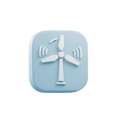 Fototapeta premium Light Blue Square Icon Wind Turbine