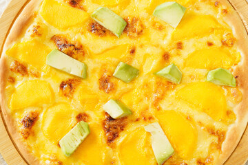 Pizza on a simple background