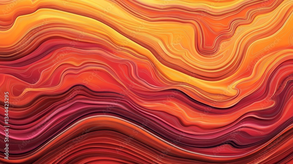 Poster a 3d render of orange, yellow and red colored streaks creating an abstract neon background