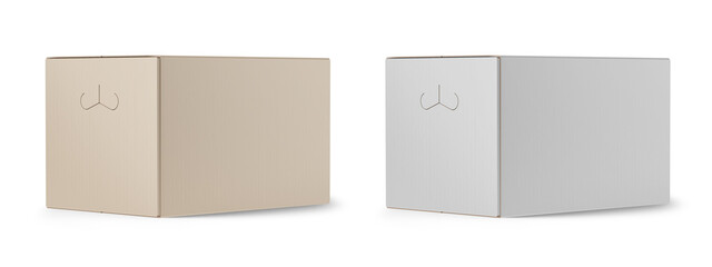 Paper Cardboard Box Mockup Isolated on Background. 3D Rendering