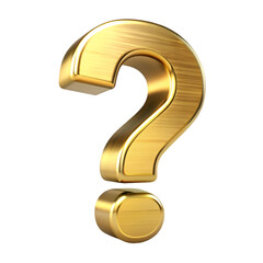 Naklejka premium Golden question mark isolated on transparent background