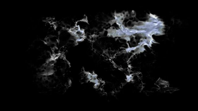 seafoam texture isolated on black with alpha, seamless loop of a sea white foam for compositing of rolling waves