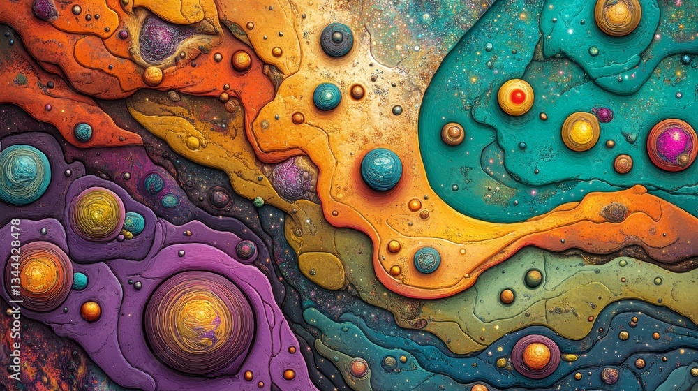 Aufkleber the 3d rendered background consists of wavy neon lines that are made up of swirling patterns in the 