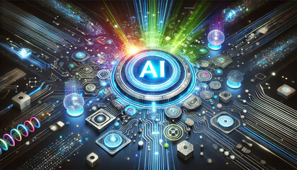 A 3D futuristic representation of Artificial Intelligence