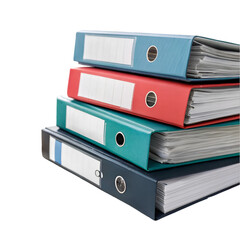 Office binder folders isolated on transparent background