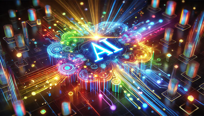 A 3D futuristic representation of the Generative AI concept