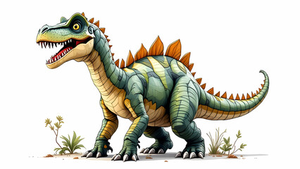 Obraz premium Cartoon dinosaur isolated on white background