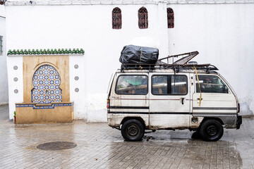 old dilapidated van inside the medina, Tangier, Morocco, North Africa