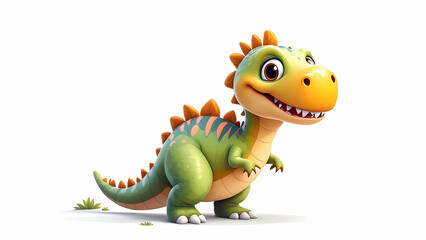 Fototapeta premium Cute cartoon dinosaur simple background for kids